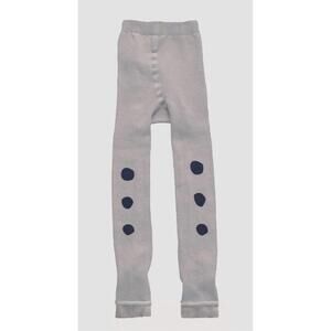 NEW WOVENPLAY kids' dot leggings in gray with dark indigo dots